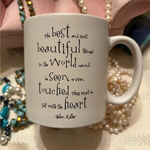Inspirational White Mug Helen Keller Quote